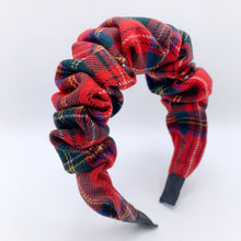 Load image into Gallery viewer, Cerchietto Arricciato Scozia Rosso
